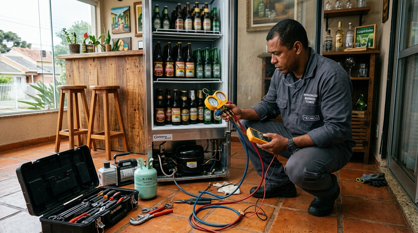 Técnico de cervejeira avaliando em Botucatu‑SP